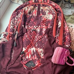NWT: The North Face Women's Burgundy and Pink Backpack